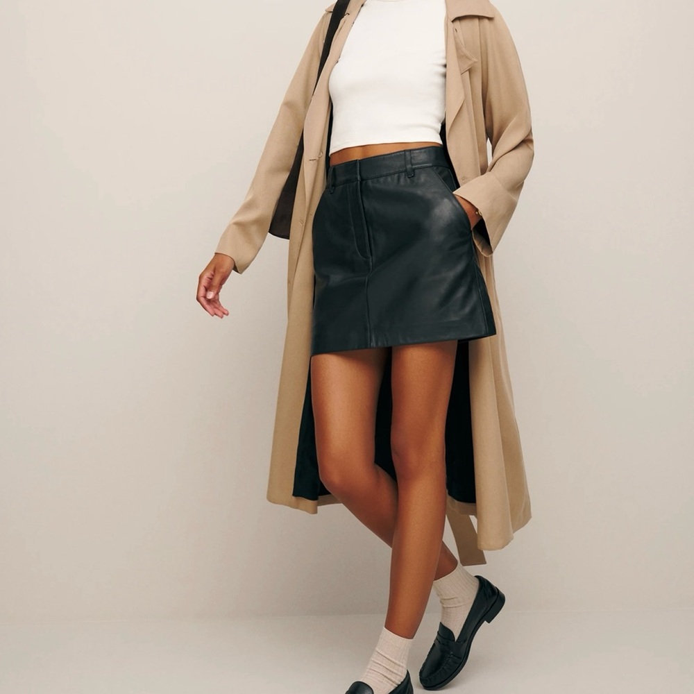 Reformation Black Mini Skater Skirt New Without Tags